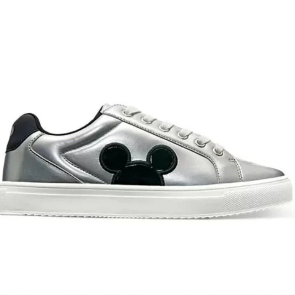 Disney Silver and Black Mickey Mouse Women's Sneakers NIB Size 7